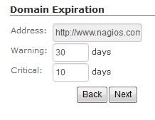 Nagios XI - Domain Expiration Wizard